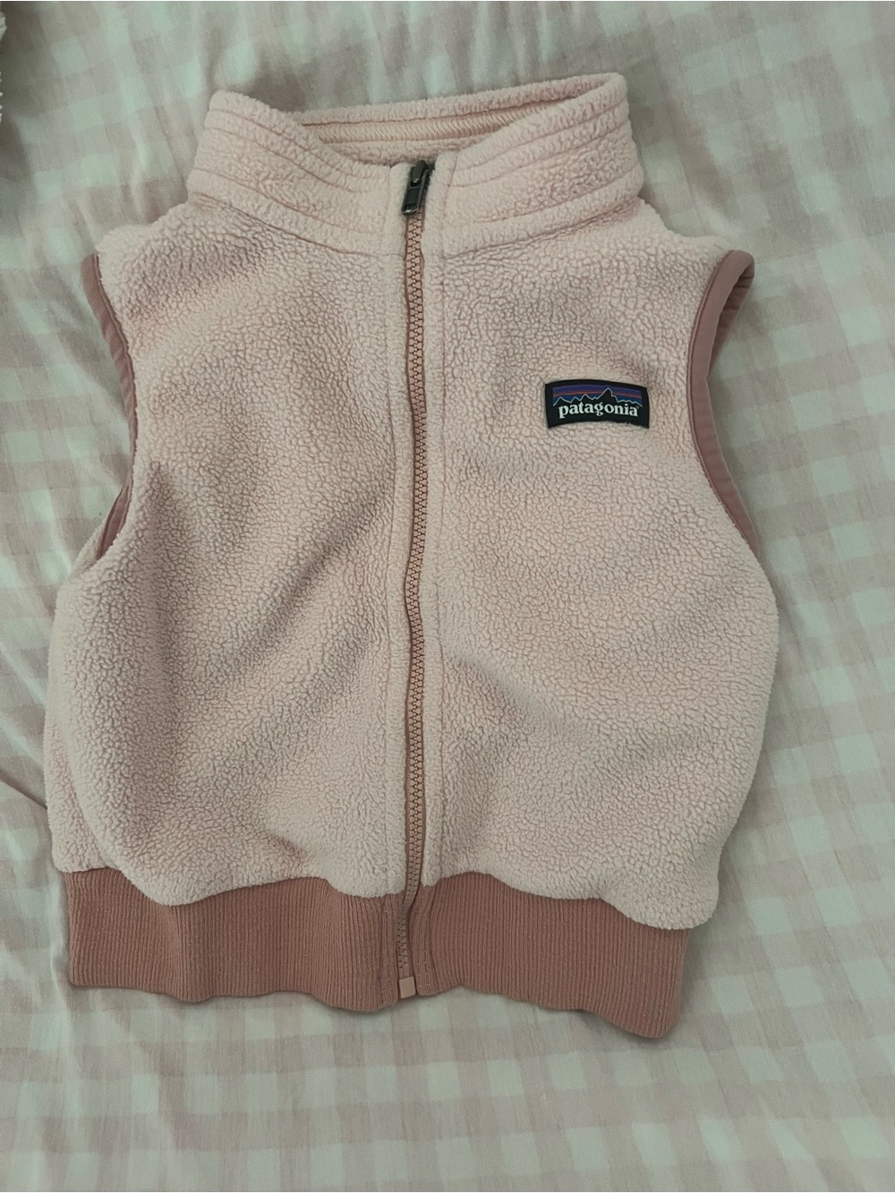 Patagonia Baby Synchilla Fleece Vest Pink 12-18M Zip Up